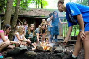 Camp USA children and volunteers