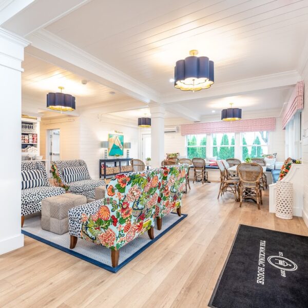 housekeeper in lounge at the mackinac house
